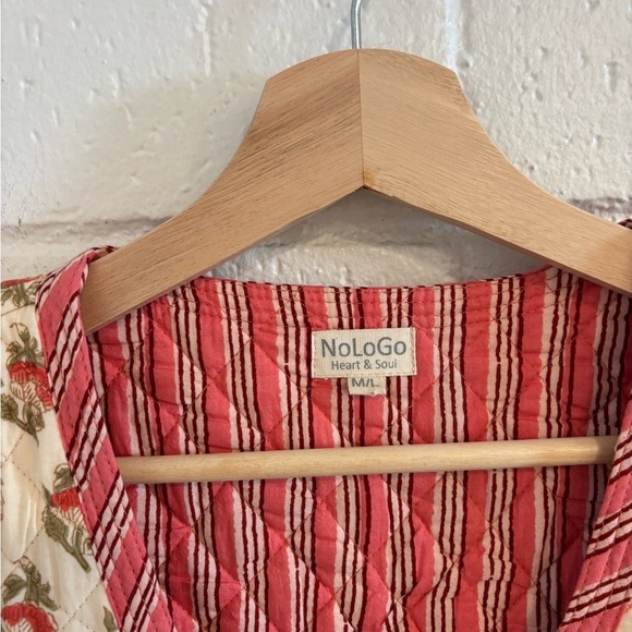 NoLoGo Quilted Warmer Gilet Cotton Poppy Pink - Picture 3 of 6